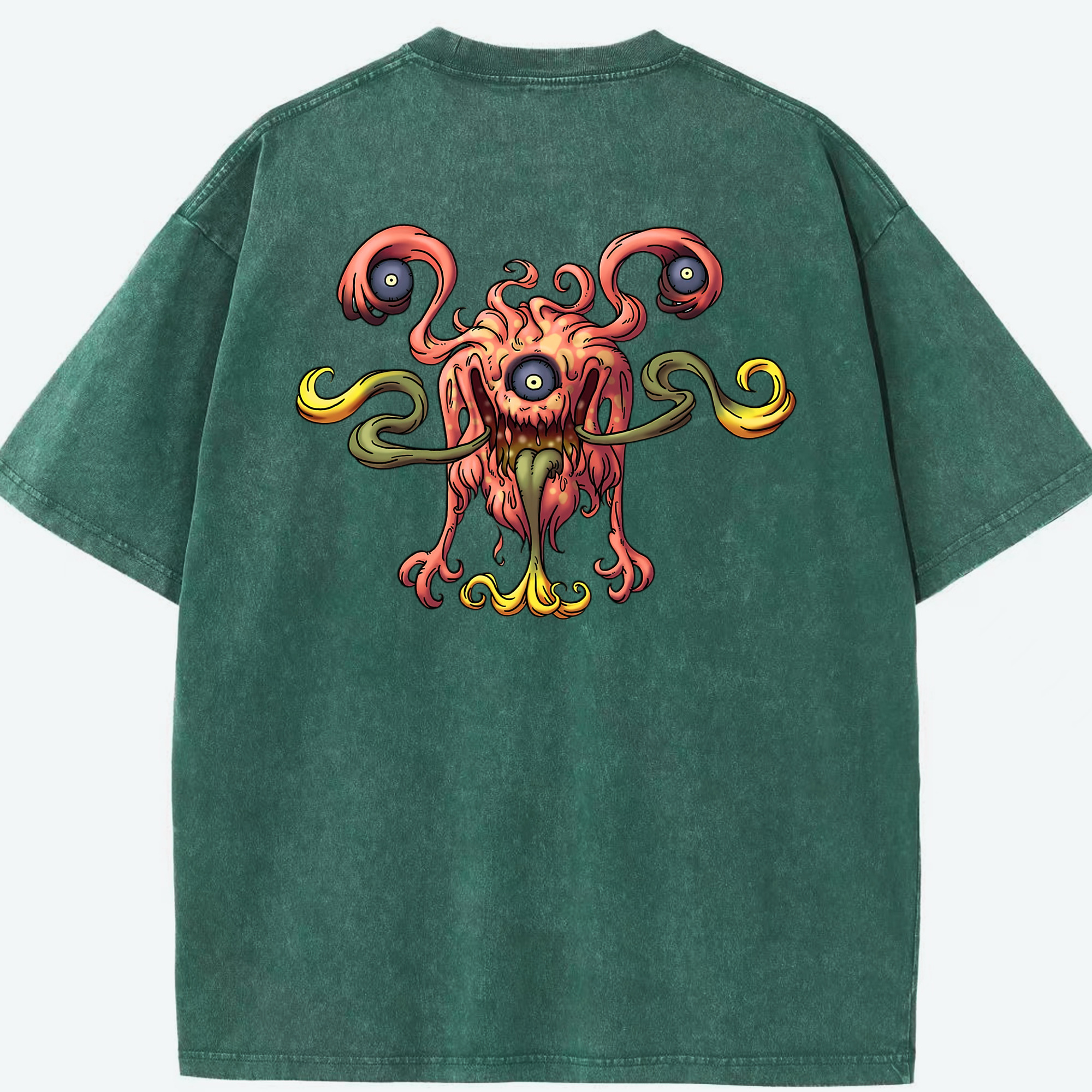（画像用） ドラゴンクエスト Doragon Kuesuto Dragon Quest 綿100% ヴィンテージ風 半袖Tシャツ（背面プリント）